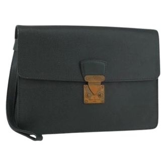 Louis Vuitton Pre-owned Clutches, female, Green, Size: ONE SIZE Pre-owned Taiga Leather Clutch