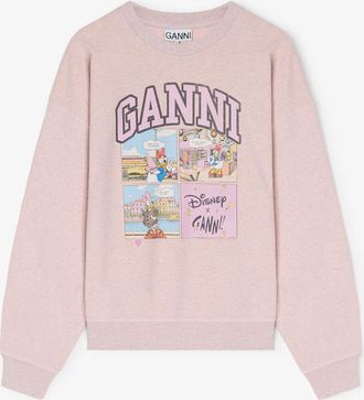 Ganni Pink Daisy Duck Comic Sweatshirt - Size XXS/XS Organic Cotton