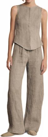 Cortana Lupe Linen Pants In Sky Blue Stripes