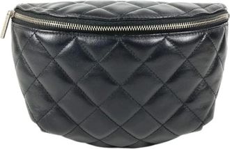 Chanel Pre-owned Matelasse Belt Bag - Dames - Vintage Heuptassen - Zwart - ONE Size - Leer - Vintage