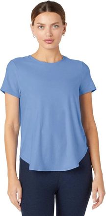 Beyond Yoga Beyond Yoga On The Down Low T-Shirt Women Flower Blue Short Sleeve RED707