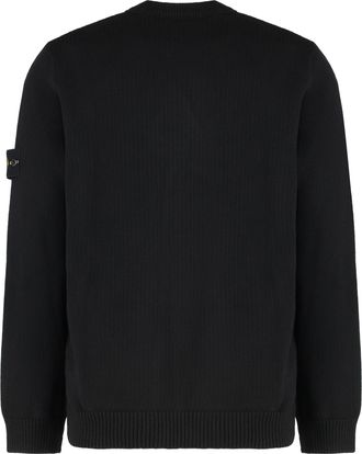 Stone Island Mens Crew Neck Cotton Sweater Black Sweatshirts