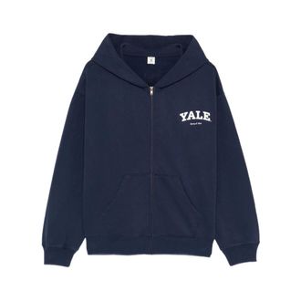 Sporty & Rich Hoodies & sweatvesten, Dames, Blauw, XS, Hoodie met rits aan de voorkant