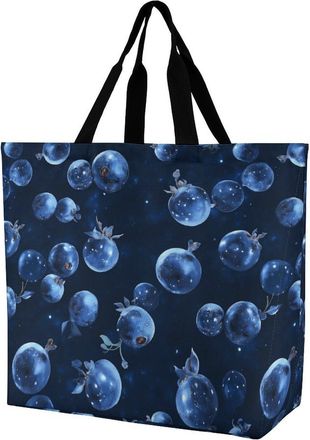 Generic Blueberries Reusable Shopping Bags Large Capacity Grocery Bag Heavy Duty Tote for Women 40x40x16cm
