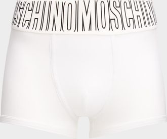 Moschino Men & apos;s Rubber Logo Stretch-Cotton Boxer Briefs