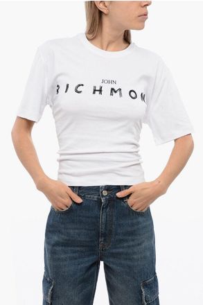 John Richmond TOMIOK Over T-shirt met veterdetail aan de achterkant in wit