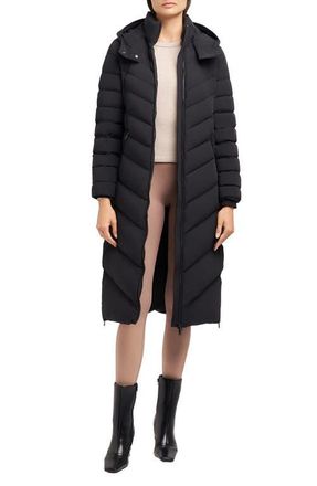 Moose Knuckles Cooper Lake Water Repellent 800 Fill Power Down Puffer Coat with Removable Genuine Shearling Trim in Black/Black at Nordstrom, Size