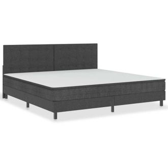 vidaXL Vidaxl - Cama Box Spring Tela Gris Oscuro 200x200 Cm