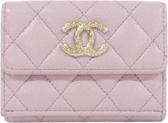 Chanel Pre-owned Wallets, female, Pink, Size: ONE SIZE Pre-owned Vintage Tri-fold Wallet
