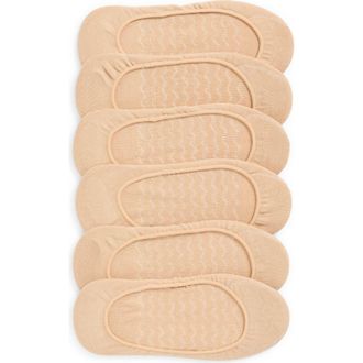 Hue Invisible Comfort 6-Pack Liner Socks in Cream Pack at Nordstrom Rack, Size Small/medium