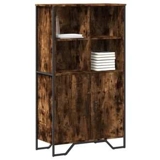 Berkfield Home Highboard Smoked Oak 79.5x35.5x137.5 cm Engineered wood in Brown