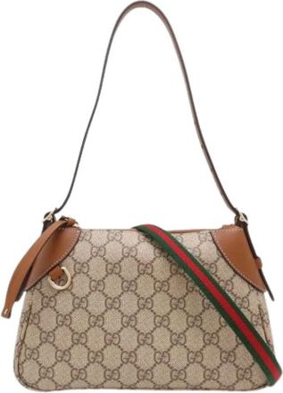 Gucci Pre-owned Sherry Line Schoudertas - Dames - Vintage Schoudertas - Beige - ONE Size - Leer - Vintage