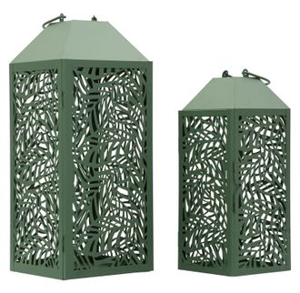 Mauro Ferretti Farolillos Carving Pareja Cm 17,8x17,8x44-13,8x13,8x34