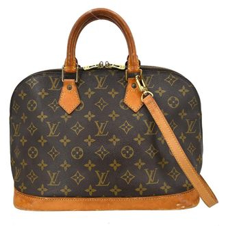 Louis Vuitton Alma Handbag Monogram Canvas Brown Canvas Handbag (Pre-Owned)