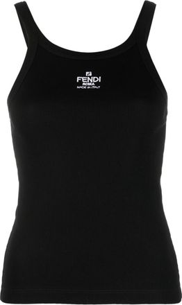 Fendi Black Logo Cotton Top