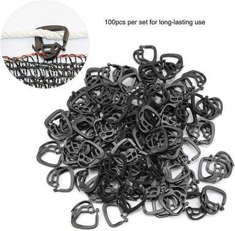 OEM Ganchos De Sujeci&oacute;n - Clips Para Redes - Fijaci&oacute;n De Redes - Pl&aacute;stico Resistente - 100 Piezas - Negro