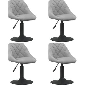vidaXL Vidaxl - Sillas De Comedor Giratorias 4 Unidades Terciopelo Gris Claro