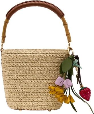 Self Portrait Zachte Raffia Bucket Bag - Dames - Handtassen - Bruin - ONE Size - Katoen - Tassen