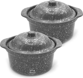 Bisetti Pierre Gourmet High Strength Stoneware Mini Cocotte 2-piece set