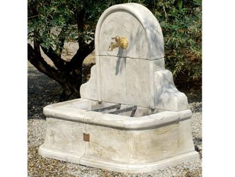Habitat & Jardin Fontaine murale beige en pierre reconstitu&eacute;e 1 m