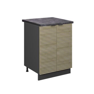 Vicco Mueble Bajo De Cocina Fame-line, Panel De Roble, 60 Cm, Et Antracita