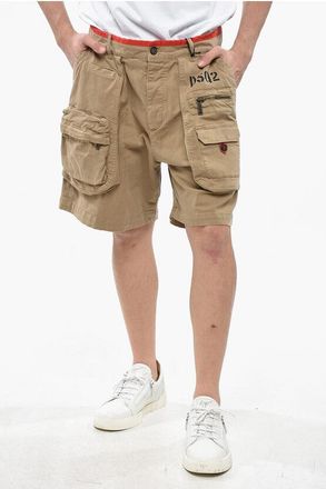 Dsquared2 Shorts Cargo in Cotone Stretch con Bordo a Contrasto taglia 46
