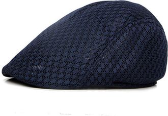 Bluelans Trendy Unisex Mesh Flat Cap Golf Driving Sun Hat (Navy Blue)