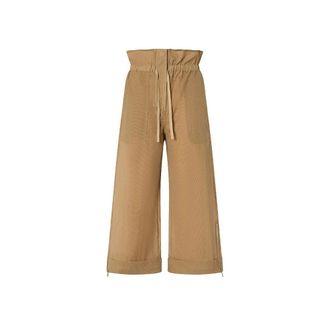 Pinko Somebody C82 Wide Broeken - Dames - Vrijetijds broeken - Beige - S - Polyester - Broeken