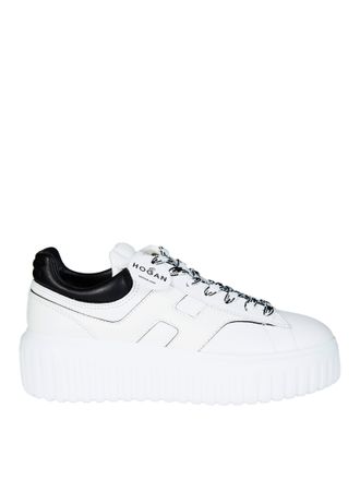 Hogan White Leather Chunky Ridged Sneakers