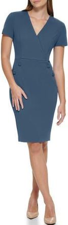 Calvin Klein V-Neck Button Sheath Dress in Vintge Indigo at Nordstrom Rack, Size 10