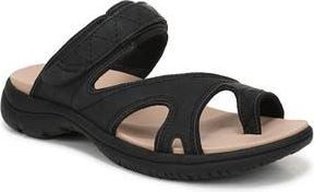 Dr. Scholls Island Breeze Slide Sandal in Black Faux Leather at Nordstrom Rack, Size 6.5