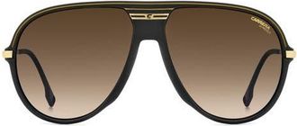 Carrera C Sport 61mm Gradient Shield Sunglasses in Black Gold/Black Brown Green at Nordstrom