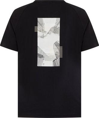 HUGO BOSS Mens Cotton T-Shirt With Print Black T-Shirts And Polos