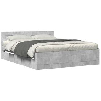 Berkfield Home Bed Frame with Headboard without Mattress Concrete Grey 160x200 cm
