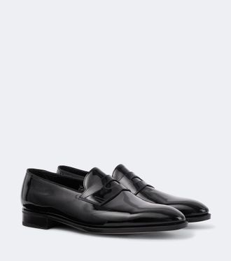 John Lobb Jamie patent leather penny loafers