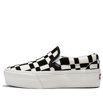 Vans Slip-On Woven Check Classic Stackform White Black VN0A7Q5RBZW