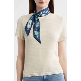 Echo At Sea Silk Ribbon Scarf in Navy at Nordstrom