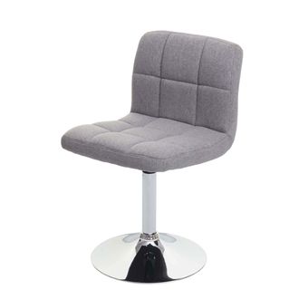 Hhg Silla De Comedor Kavala, Silla De Cocina Silla Giratoria Con Certificado Mvg, Tela/textil Gris Claro, Base Cromada