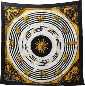 Hermès Foulard Carres 90 Dies et Hore anni 2010 - Nero