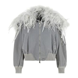 The Attico Bomberjack - Dames - Jassen - Grijs - Maat: XS Zijde