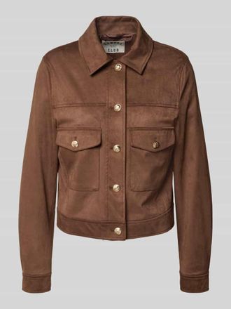 Oui Jacke mit Umlegekragen in Mittelbraun, Gr&ouml;&szlig;e 34