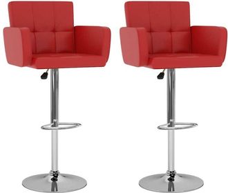 vidaXL Vidaxl - Taburetes De Cocina 2 Unidades Cuero Sint&eacute;tico Rojo