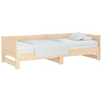 Berkfield Home Pull-out Day Bed Solid Wood Pine 2x(90x190) cm in Light Brown