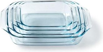 Pyrex Lote De 4 Fuentes Para Horno - Pyrex - Vidrio - Rectangular - 27/31/35/39 Cm