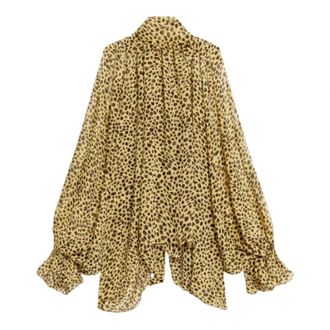 Weili Zheng Blouses, female, Yellow, Size: XS S26Sl07 Pleated Chiffon Blouse