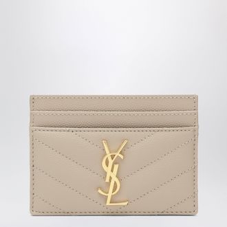 Saint Laurent Beige Cassandre card holder