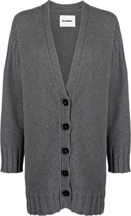 Jil Sander V-neck cashmere cardigan - women - Cashmere - 38 - Grey