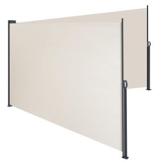 TecTake Toldo lateral doble, auto enrollable, impermeable, beige 600x9x200cm