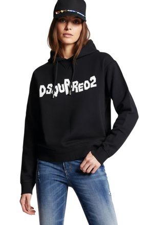 Dsquared2 Black Graphic Hood Sweatshirt