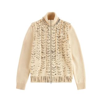 Maison Margiela Cardigan van scheerwol - Heren - Truien - Beige - Maat: M Wol